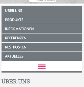 Das Responsive-Menü ohne Subnavi